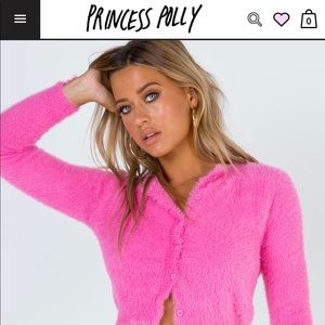 Princess Polly GADSDEN CROPPED CARDIGAN NEON PINK